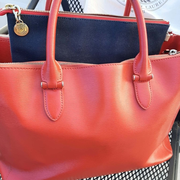 RALPH LAUREN Newbury Double Zip Satchel 5 Pc Set - Picture 14 of 15